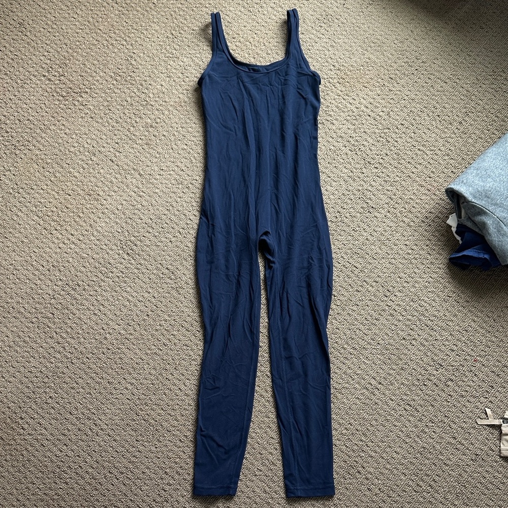 TNA aritzia navy Blue Tank Top bodysuit jumpsuit size SMALL
